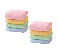 DECORNIJIA 8pcs Kids Face Towels and Washcloths Set, Thick Soft Absorbent Small Bath Towels for Boys and Girls, Multi-color for Daily Face Washing and Body Care