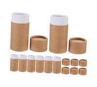 DECORNIJIA 8pcs Kraft Paper Round Tubes with Lids for Essential Oil Bottles Compact Cardboard Storage Boxes for Perfume Tea Leaves and Small Craft Items