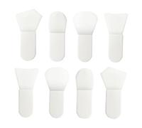DECORNIJIA 8Pcs Mini Silicone Face Mask Brush Set with Short Handles, Mudpack Applicator Brushes in Multi-Angle, Fan, Shovel, and Tongue Shapes for Home Facial Care and Makeup Application