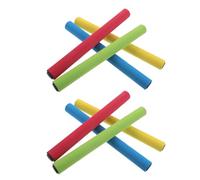 DECORNIJIA 8pcs Multi-color Sponge Relay Race Sticks with Noslip Grip for Students Track Running Field Sports Protective Cushioned Baton for Training Competition Sprint Match