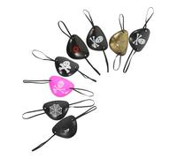DECORNIJIA 8pcs Pirate Eye Patches Halloween Cosplay Props Single Skull Eye Patch for Boys and Girls and Adults Halloween Costume Party Accessories Random Style