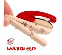 DECORNIJIA 9 Pcs Cartoon Memo Clips Decorative Forest Elderly Doll File Holders Recyclable Wooden Christmas Photo Clips with Red Green Golden Colors for Home and Office Festive Decoration