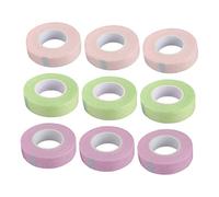 DECORNIJIA 9 Rolls Breathable Eyelash Grafting Tape Non-woven Solid Color Lash Extension DIY Under Eye Patch Protective Eyelash Isolation Strips for Professional and Home Use Pink Green