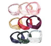 DECORNIJIA 9Pcs Elastic Cross Satin Headbands for Women Decorative Hair Accessories for Photo Props and Daily Wear Simple Elegant Colors Suitable for Various Hairstyles