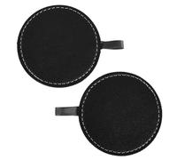 DECORNIJIA Absorbent Leather Car Coasters with Watermark Prevention, Simple Black Cup Holder Inserts for Automotive Use