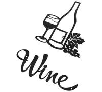 DECORNIJIA Abstract Iron Art Goblet Wall Hanging Minimalist Modern Wine Bottle Decor for Living Dining Bar Indoor Outdoor Craft Pendant Wall Ornament