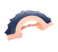 DECORNIJIA Adjustable Waterproof Children Hair Washing Shield Bath Hat with Crown Shape Design for Boys and Girls, Blue Plastic Shower Cap with Back Strap for Comfortable Baby Bathing
