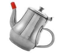 DECORNIJIA Anti-spill Oil Pot Oil Can Shaped Kitchen Bottles Filter Containers Filter Jug with Lid Small Kitchen Stainless Steel Silver