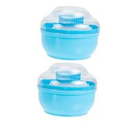 DECORNIJIA Baby Powder Puff Storage Box Set 2pcs Blue Infant Talcum Powder Container Portable Makeup Puff Case for Boys and Girls Household Use