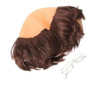 DECORNIJIA Bald Monk Wig for Men with Glasses Realistic Adult Cosplay Halloween Accessory Lightweight Monk Headpiece for Parties and Stage Performances