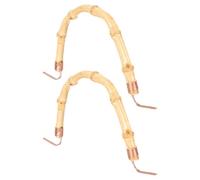 DECORNIJIA Bamboo Teapot Handle 2Pcs 20Cm Copper Base Easy Install Replacement for Glass Ceramic and Purple Clay Kettle Grip Household Use