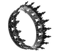 DECORNIJIA Baroque Crown Headpiece Lightweight Alloy Queen Tiara Black Elegant Gothic Design for Women Wedding Birthday Costume Party Accessories
