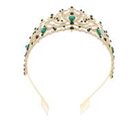 DECORNIJIA Baroque Queen Crown Rhinestone Bridal Tiara with Crystal Headband Vintage Princess Birthday Crown for Wedding Prom Halloween Pageant Party Accessories