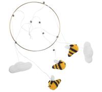 DECORNIJIA Bee Cloud Pendant Woven Hanging Ornament Nordic Style Knitting Bee Wall Decor Indoor Home Scene Accent