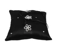 DECORNIJIA Black Lace Ring Pillow Cushion Rustic Knot Pillow for Wedding Engagement Proposal Photography Props Elegant Black Bridal Ring Bearer Cushion for Ceremony Display