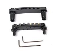 DECORNIJIA Black Tune-matic Roller Saddle Bridge Tailpiece with Studs and Wrenches Die-cast Metal Replacement for Style Electric Guitar Easy to Install Bridge Kit for DIY and Sound Quality