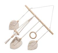 DECORNIJIA Bohemian Macrame Hair Bow Organizer Wall Hanging Hand-Woven Cotton Rope Hair Clip and Headband Holder for Bedroom Decor Accessories Storage Beige