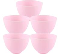 DECORNIJIA Bowls Tool Mask Facial in Silicone Multi-functional Mixing Kit 5pcs Skincare Making Facial Masks Pink Suitable for Beauty Salon and Camping Use