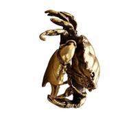 DECORNIJIA Brass Crab Statue Decorative Ornament Golden Chinese Style Home Decor Art Sculpture Gift for Friends and Family Stylish Craftsmanship Beach and Garden Accent