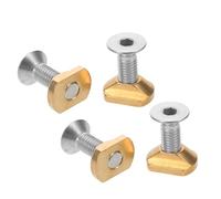 DECORNIJIA Brass Hydrofoil T-nuts with Screws for Surfboard Track Mounting Corrosion-resistant Water Sports Fasteners Anti-loose Spring Washer Included for Secure High-speed Connection