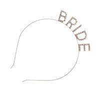 DECORNIJIA Bride Headband with Rhinestone Letters Elegant Wedding Hair Accessory for Bridal Party Charming Gold Hairband for Bride to Stand Out Wedding Day