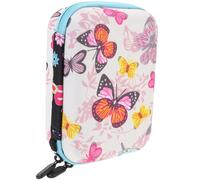DECORNIJIA Camera Case Small Camera Bag for Portable Hard Shell with 15 Compartments 10ml Zipper Butterfly Print Compact Organizer