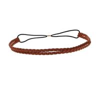 DECORNIJIA Candy Color Double Layer Braided Hairband Brown Suede Faux Braid Headband Handmade Twist Head Hoop for Women Casual Wear