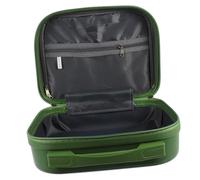 DECORNIJIA Candy Green Cosmetic Suitcase Hard Makeup Case Capacity Organizer for Desktop Storage and Travel Lightweight Multi-Functional Vanity Box with Elastic Band for Office and School Use