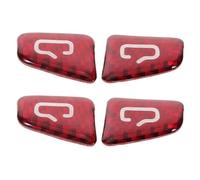 DECORNIJIA Car Door Window Control Switch Covers 4Pcs Red Interior Button Protector Stickers Compatible with Electric Sedan/Y Vehicle for Scratch Resistance and Decorative Trim