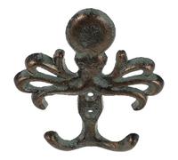 DECORNIJIA Cast Iron Wall Hooks Octopus Nautical Coat Hanger with Tentacles, Heavy-Duty Metal Clothing Rack for Jackets, Robes, Backpacks - Ocean Theme Wall Hanging for Home, Beach House,