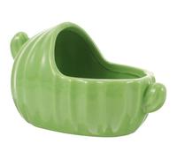 DECORNIJIA Ceramic Hamster Bathtub for Cage Corner Placement, Green | Smooth Surface, Wear-resistant Build, Easy Litter Change, Habitat Décor, for Dwarf Hamsters and Rabbit