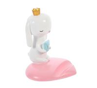 DECORNIJIA Chic Cartoon Desktop Cell Phone Holder with Cute White Rabbit Ornament Anti-scratch Mobile Phone Stand for Video Watching Browsing and Indoor Outdoor Decoration