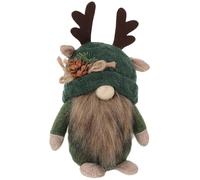 DECORNIJIA Christmas Gnome Figurine Deer Antler Knitted Doll Holiday Decoration for Indoor Table Centerpiece Festive Room Ornament Winter Gnomes Decor
