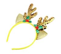 DECORNIJIA Christmas Sequin Reindeer Antler Headband Lightweight Xmas Hair Accessory for Holiday Parties and Festive Photo Props