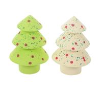 DECORNIJIA Christmas Tree Shaped Makeup Sponges Glittery Star Ball Design Foundation Blenders for Women Expandable Face Applicators for Seamless Powder and Blending Festive Holiday Beauty