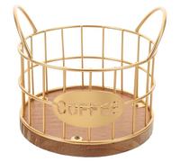 DECORNIJIA Coffee Pod Holder Basket Large Capacity Iron Coffee Capsule Storage Rack with Fruit Basket for Kitchen Countertop Organizer in Gold