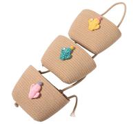 DECORNIJIA Cotton Rope Hanging Basket Organizer Boho Wall-Mounted Storage for Bathroom Kitchen Home Decorative Flower-Shaped Shelf for Entryway Car Rv Space Saver