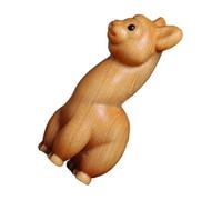 DECORNIJIA Creative Wooden Alpaca Statue Cute Animal Craft Desktop Ornament for Home Office Decor Small Hand-carved Alpaca Figurine Collectible Art for Shelf Study