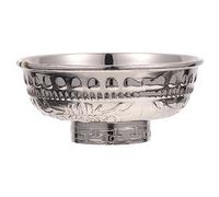 DECORNIJIA Creative Zine Alloy Buddhist Offering Bowl Smooth Polished Edges Portable Water Container for Religious Sacrifices and Ancestor Worship