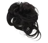 DECORNIJIA Curly Messy Bun Hairpiece for Women with Elastic Band Voluminous Wavy Chignon Ponytail Hair Extension Lightweight Comfortable Hair Accessory for Daily Wear Neutral Brown-black Tone