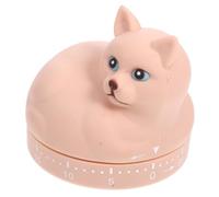 DECORNIJIA Cute Cartoon Cat Mechanical Kitchen Countdown Timer for Cooking Baking Studying Easy One-button Operation Silent Manual Timer for Elderly Creative Visual Management Random Color