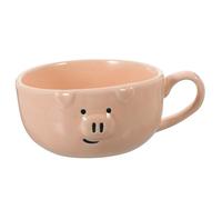 DECORNIJIA Cute Ceramic Pig Mug Japanese Style Cartoon Animal Coffee Cup for Breakfast Hot and Cold Drinks Porcelain Tea Mug Gift for Friends and Moms