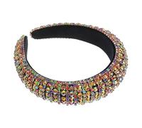 DECORNIJIA Diamond Headband for Women Fashion Headband Rhinestone Head Corduroy Wide Hair Hoop Vintage Headdress for Engagement and Parties Random Style