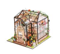 DECORNIJIA DIY Miniature Flower House Greenhouse Kit Creative Handcraft Puzzle Building Set for Home Family Fun Project Challenging Model Craft Without Battery