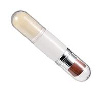 DECORNIJIA Double-ended Telescopic Makeup Brush 2-in-1 Foundation and Concealer Brush Portable White Silver Ring Suitable for Liquid and Powder Cosmetics