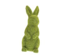 DECORNIJIA Easter Moss Rabbit Statue Outdoor Garden Ornament Flocked Bunny Figurine for Lawn Balcony Party Decoration Suitable for Weddings and Easter Celebrations