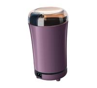 DECORNIJIA Electric Mini Coffee Grinder Household Coffee Bean Mill with Transparent Cover One Hand Operation Ultra Fine Grinding for Spices Nuts Grains UK Purple