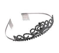 DECORNIJIA Elegant Black Crown Hair Hoop Women's Wedding Tiara Female Head Accessory for Prom Party Holiday Dress-up