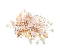 DECORNIJIA Elegant Wedding Hair Comb with Sparkling Rhinestones and Fake Pearls Floral Bridal Hair Accessory for Women and Bridesmaids Sturdy Build for Updos and Formal Hairstyles