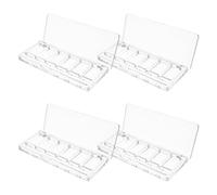 DECORNIJIA Empty Eyeshadow Palette Portable Makeup Organizer Case 4pcs with Six Spacious Grids Plastic Tray for Easy Makeup Organisation and Storage for Daily Use and On-the-go Touchups